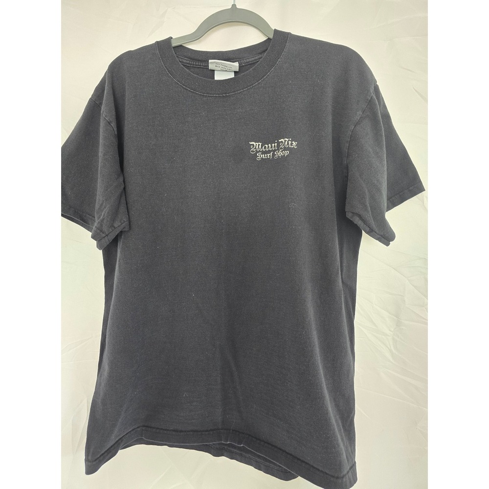Maui Nix Surf Shop Black Graphic T Shirt Mens Large Short Sleeve Cotton Tee